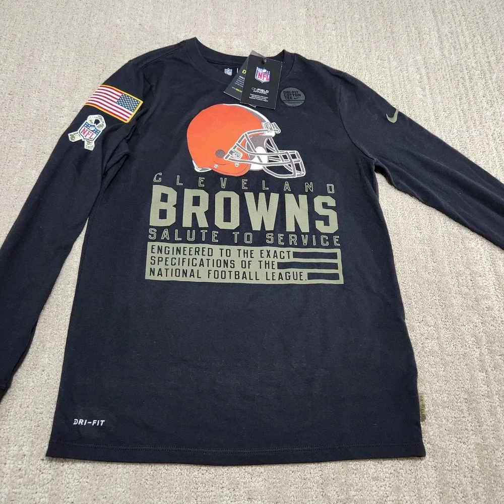 Cleveland‎ Browns Shirt Youth Medium Nike Salute To Service Engineered On Field
